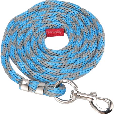 Longe en nylon épais et polyvalente pour chevaux et autres animaux de compagnie, avec crochet en alliage, 2,5 m (8,2 pi), bleu-gris (1/5)