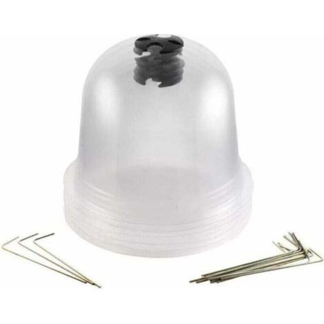 Lot de 6 cloches à salades en PVC transparent – Hauteur 21 cm, diamètre 25.5 cm – Aérateur réglable pour croissance maîtrisée (1/4)