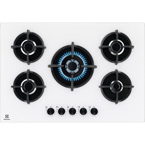 Electrolux – Plaque de cuisson gaz 5 feux EGG75372W – Largeur 740 mm – Brûleurs Speed Burners – Commandes StepPower pour contrôle précis