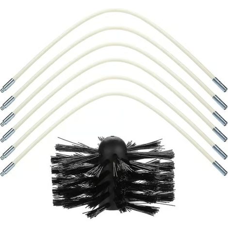 Ensemble de ramonage rotatif 6-en-1 Brosse de cheminée Brosses de ramonage pour cheminée Ft (1/4)