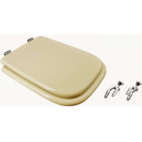 Seba Italia Sedile WC Conca Champagne MDF 37x45,5 cm Cerniera Fissa (1/6)