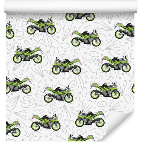 Papier peint moderne à motifs de motos pour salon et chambre 50x1000 cm (1/5)