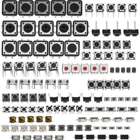 Tactile Push Button Switches 25 Values 12V 50mA Micro Momentary Tact Assortment Kit125Pcs