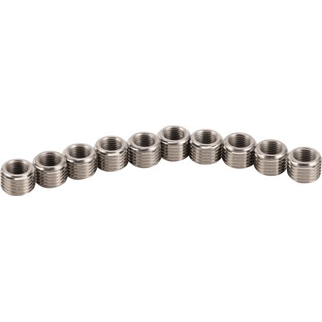 Jeu de 10 écrous de conversion filetés M14 x 1,5, douille de réparation en acier inoxydable, adaptateur RC1/8, 10 mm, pour fixation rapide et durable. (1/5)
