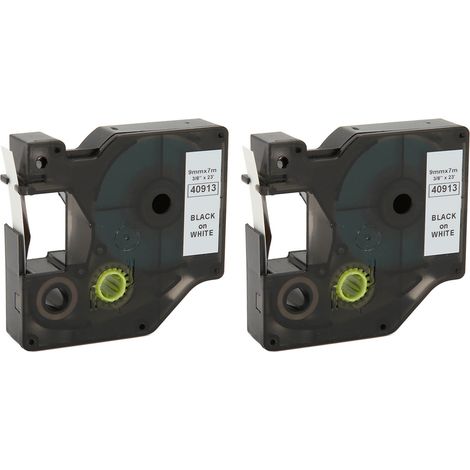 Ruban Étiquette 2 Pièces D1 Noir sur Blanc, Remplaçants pour Imprimante Étiquettes LM210D LP420 M500TS, Bande 7m 9mm, Compatible Marqueurs (1/5)