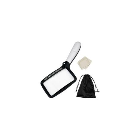 Loupe avec lumière, 3 x pliable rectangulaire loupe de lecture avec 5 LED éclairées avec 2 modes pour personnes âgées, enfants, travaux manuels, horlogers, journaux, bijoux (1/5)