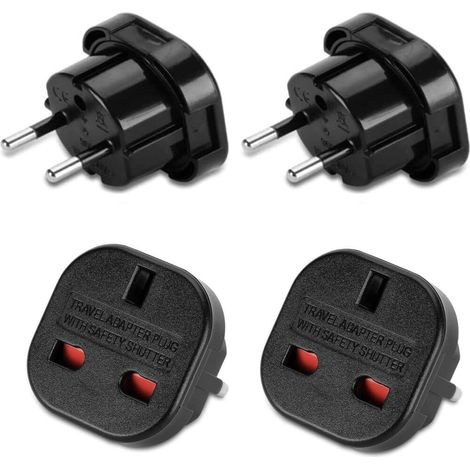Adaptateur de Voyage UK Type G vers Type C – Olivera 2X Adaptateur Voyage Prise Anglaise vers France (1/5)