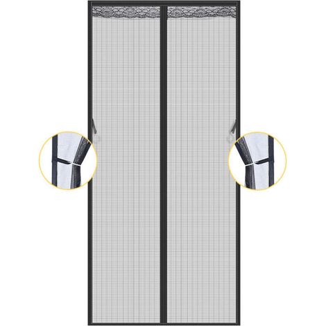 Moustiquaire Porte Fenêtre Magnétique 70x210cm Rideau Porte Anti Mouche Insecte Moustiquaire Aimantée Bande Adhésive Fermeture Automatique Maille