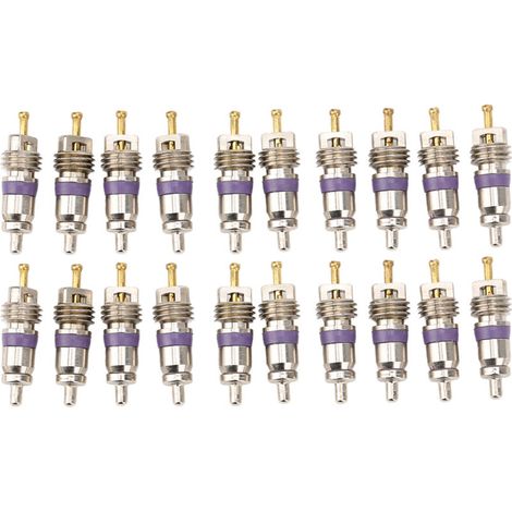 Noyaux de valve de climatisation automobile – Lot de 20 pièces, compatibles avec Mercedes-Benz, en laiton nickelé