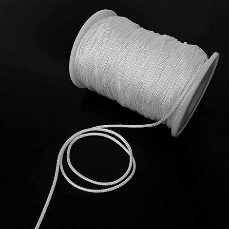 Cordon de tirage blanc de 2,2 mm, 50 mètres, cordon de tirage en polyester, accessoires pour stores vénitiens, accessoires pour rideaux. (1/5)
