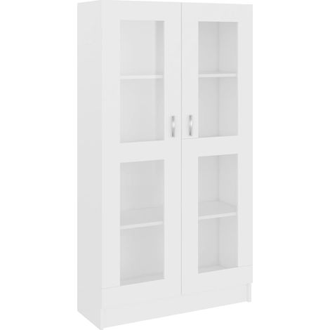 Maison Exclusive - Vitrinenschrank Weiß 82,5x30,5x150 cm Holzwerk (1/5)