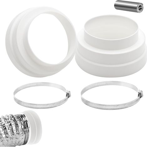 Raccord de Réduction 2 pièces, 120 150 160 mm, Avec 2 Colliers de Serrage en Acier Inoxydable, Adaptateur Universel pour Réduction, pour Système de Ventilation, Conduit de Ventilation à Tube Rond (1/5)