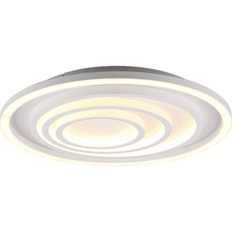 KAGAWA PLAFONIERA LED 40W 5000lm, 2700 - 6000K BIANCA TONDA CERCHI CON TELECOMANDO MULTIFUNZIONE D.50CM DIMMERABILE (1/5)