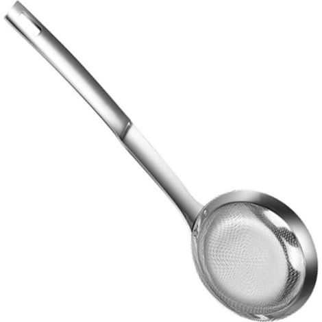 2pcs Écumoire gras cuillère en acier inoxydable à mailles fins alimentaires à huile filtre à huile (1/4)