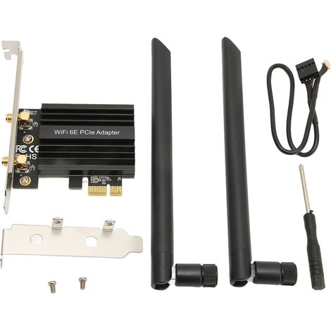 Carte réseau sans fil WiFi 6E PCIe Bluetooth 5.2 5GHz 6GHz 2,4GHz haute vitesse sécurisée pour PC de bureau (1/5)