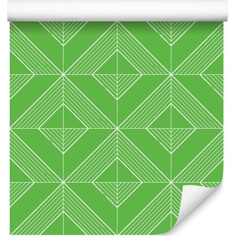 Carta da parati con rombi geometrici verdi, centro verde 50x1000 cm (1/5)