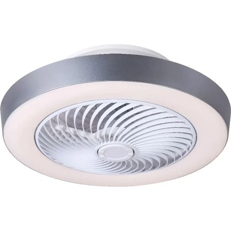 Ventilatore Soffitto con Luce LED Dimmerabile Bianco Grigio Telecomando