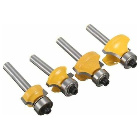 BARKBUSTERS 4pcs fraises de routeur avec tige ronde de 0,6 cm, 0,9 cm, 0,9 cm, 1,2 cm, rayon rond de 1,27 cm, pour accessoires de table de routeur (1/5)