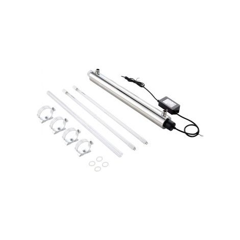 UV-Wasserreiniger 27 W 22,7 L/min vielseitiger Ultraviolett-Wasserreinigerfilter mit Edelstahlgehäuse, UV-Wasserfilter für das ganze Haus mit Quarzhülle, geeignet zum Duschen/Trinken/Reinigen (1/5)