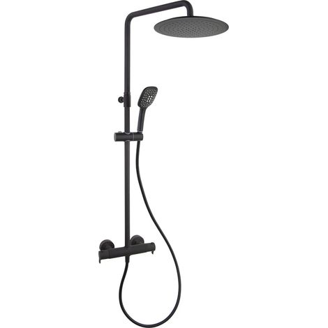 RAMONSOLER 945412Q3RP300NM Grifo Gran Ducha Termostático con Barra Telescópica Negro Mate - ref: 94D309400 (1/2)