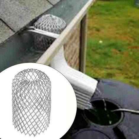 Lot de 4 grilles de gouttière réglables en aluminium pour la protection des descentes pluviales (1/4)