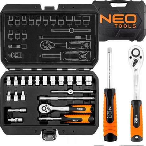 Jeu de clés à douille satinées 1/4", 38 pièces - T N10-232