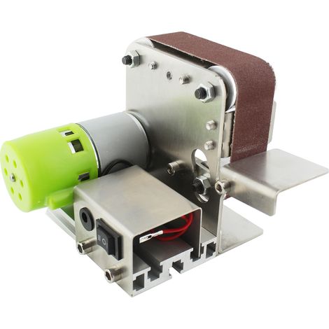 Ponceuse à bande électrique Geevorks Mini, machine de ponçage, polissage et meulage à 7 vitesses variables avec 10 bandes abrasives pour le polissage du bois, de l'acrylique et du métal. (1/5)