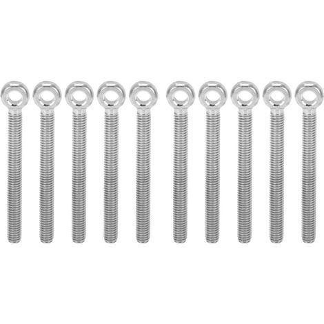 Packung mit 10 Ösenschrauben aus Edelstahl 304, M6x60-Schrauben mit Haken, zum Festziehen und Montieren (1/5)