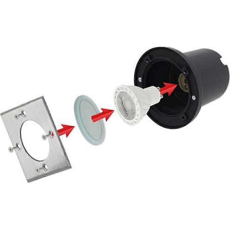 GU10 LED-Einbauleuchte für den Außenbereich, Gartenstrahler, Bodeneinbauleuchte für GU10-Leuchtmittel, quadratischer Sockel (1/5)