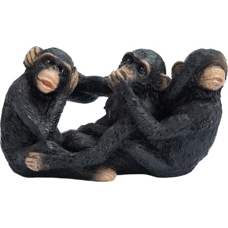 Affe Dekofigur Harzskulptur Drei weise Affen Tisch Skulptur