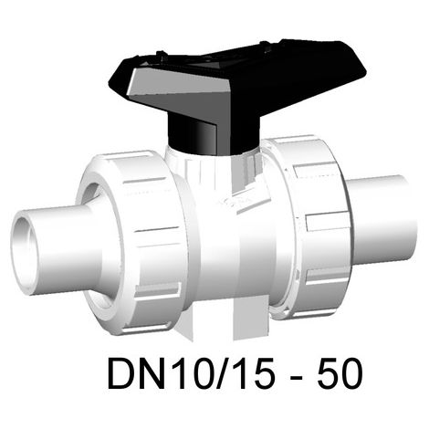 Vanne à bille GF 546 PVDF/FKM d 20 SF buse SDR21