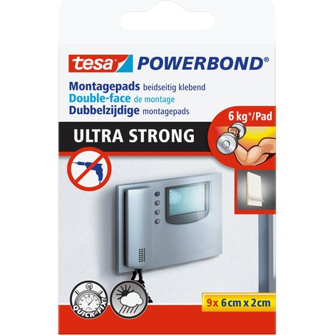 tesa ULTRA STRONG 55790-00001-00 Doppelseitige Klebepads tesa® Powerbond Weiß (L x B) 60 mm x 20 mm (1/5)