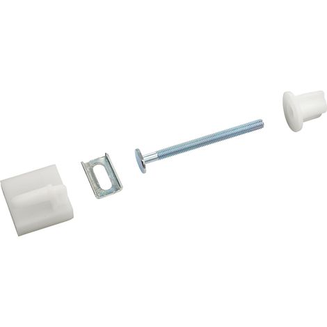 2 Fijaciones para Asiento de Inodoro Tornillo 6x75 mm Cabeza Ovalada + Tuerca + Deslizador Metálico + Soporte de Nylon NOYON & THIEBAULT (1/2)