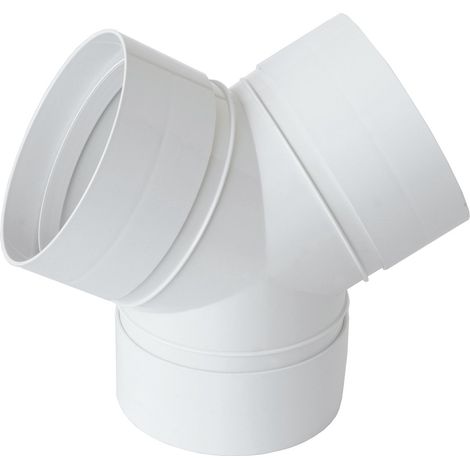 La Ventilazione CRY125B Raccordo a Y in ABS per Aerazione Canalizzata, Bianco, ø 125 mm