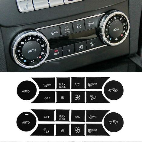 Autocollants de remplacement pour boutons de climatisation de voiture - Pièces intérieures élégantes pour Mercedes Benz W204 C300 08-14 (1/5)