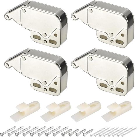 4 Ensemble Pousser pour Ouvrir Porte Attraper Fer 48mm Argent (1/5)