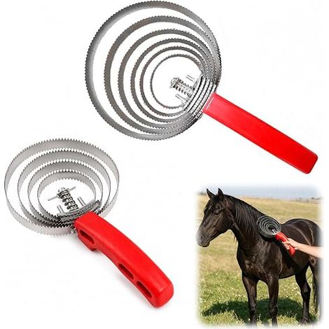 Brosses Cheval Double Face Peigne à Ressort Peigne Hélicoïdal Pour Bovins (1/5)