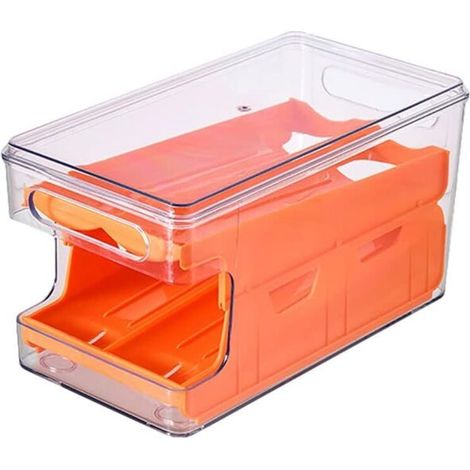 Contenitore per uova con binario estraibile, impilabile e antiurto, organizer per frigorifero e cucina - Crezuo