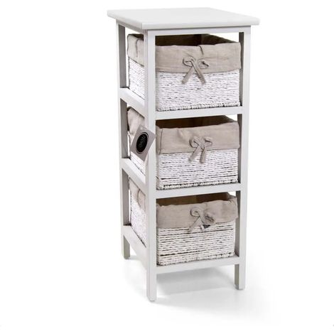 Cassettiera in legno 3 cassetti 26x32x62 cm