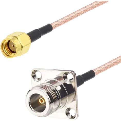 Pigtail N-Buchse BH-Flansch / SMA-RP-Stecker RG316 1 m