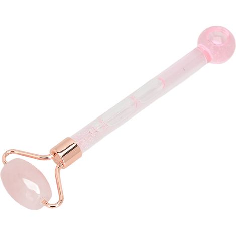 2 en 1 Rouleau de Massage Visage en Pierre de Quartz, Outil Liftant Anti-Âge pour Soin de la Peau à Domicile (1/5)
