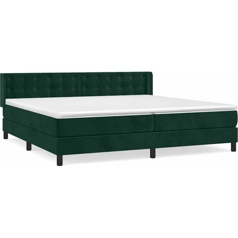 Maison Exclusive - Giroletto a Molle con Materasso Verde Scuro 200x200 cm Velluto