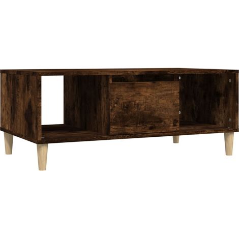 Mesa de centro con 2 compartimentos diseño moderno 90 x 50 x 36,5 cm madera de ingeniería marrón DEC038521 (1/5)