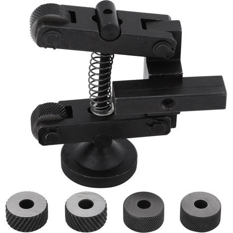 1 pcs Knurling Knurler Tool Holder Linear Knurl Tool Lathe Adjustable Shank with Wheel