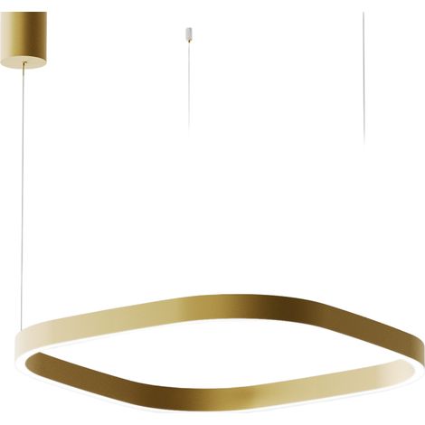 Lampada a Sospensione Criseide S/1P Q - Led 60W 3000K 3100lm in Alluminio Oro - Biemissione Dimmerabile Taglio di Fase - Gealuce (1/3)