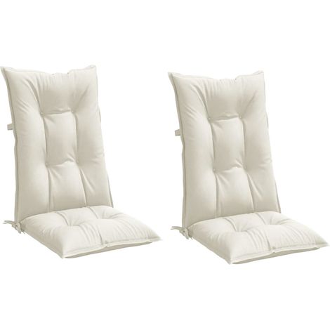vidaXL Highback Chair Cushions 2 pcs Melange Cream 120x50x7 cm Fabric (1/5)