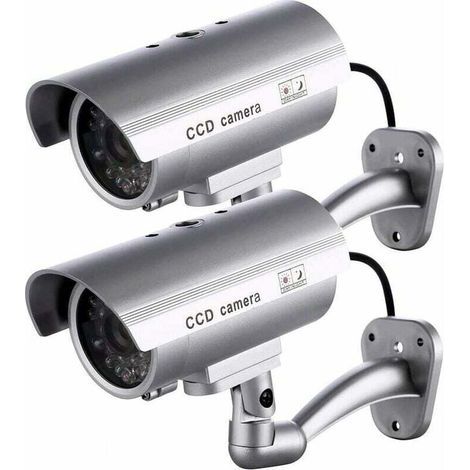 KZQ – Lot de 2 caméras factices – Réplique réaliste en forme de balle – LED clignotante – Imperméable et antirouille – Pour intérieur et extérieur (1/5)