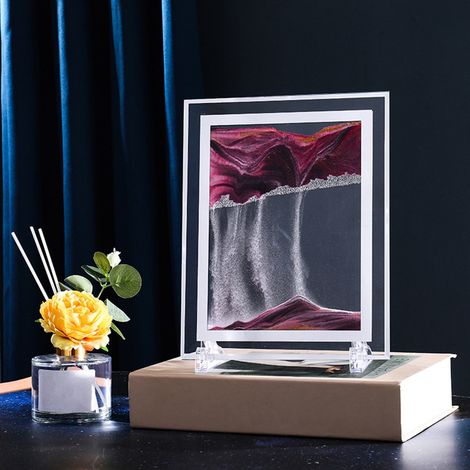 Image Animée À Sable - Sablier 3D En Verre Rond - Décoration Bureau Maison - 18 x 14 cm - 1 Pièce (1/5)