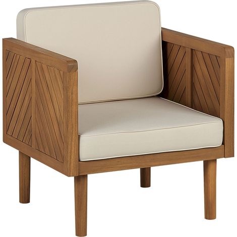 Garden Armchair BARATTI Acacia Wood Brown