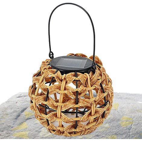 Lanterne Solaire En Rotin, Lumières De Lanterne Solaires Extérieures, Lampes De Jardin Décoratives À LED Étanches Lampe De Table Solaire En Rotin Lumineux Pour La Décoration De La Maison De Patio (1/5)